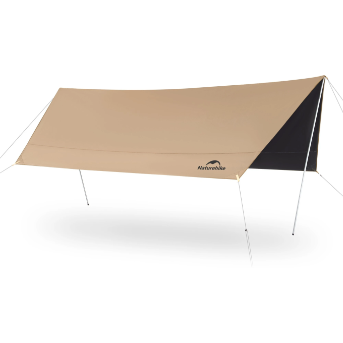 Тент NATUREHIKE CLOUD SKIES TARP LITE CNK2350WS015 150D, 680*575 см для кемпинга, светло-коричневый 6977465866417