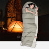 Ультралёгкий спальный мешок NATUREHIKE CNK2350WS023 M400 хлопковый с капюшоном весна осень зеленый, молния справа 6927595776087